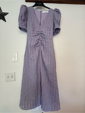 Astr Soft Lavender Textured Maxi Dress